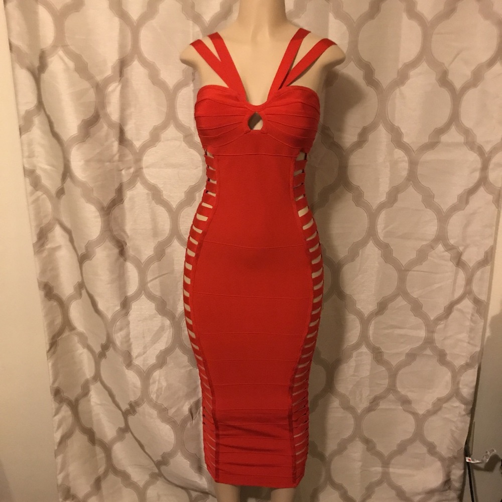 Red bandage dress size L